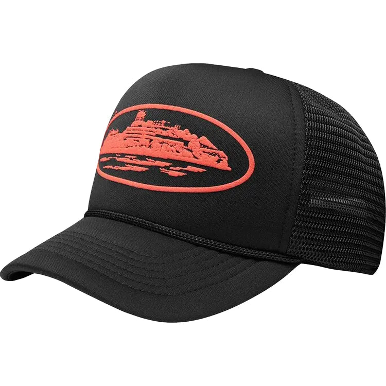 Corteiz - Black/Red Alcatraz Trucker Hat