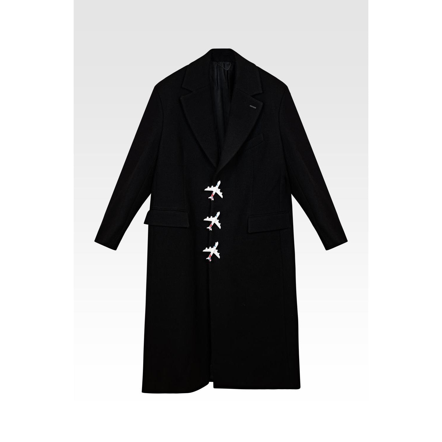 FW21 Louis Vuitton Black Airplane Trench Coat