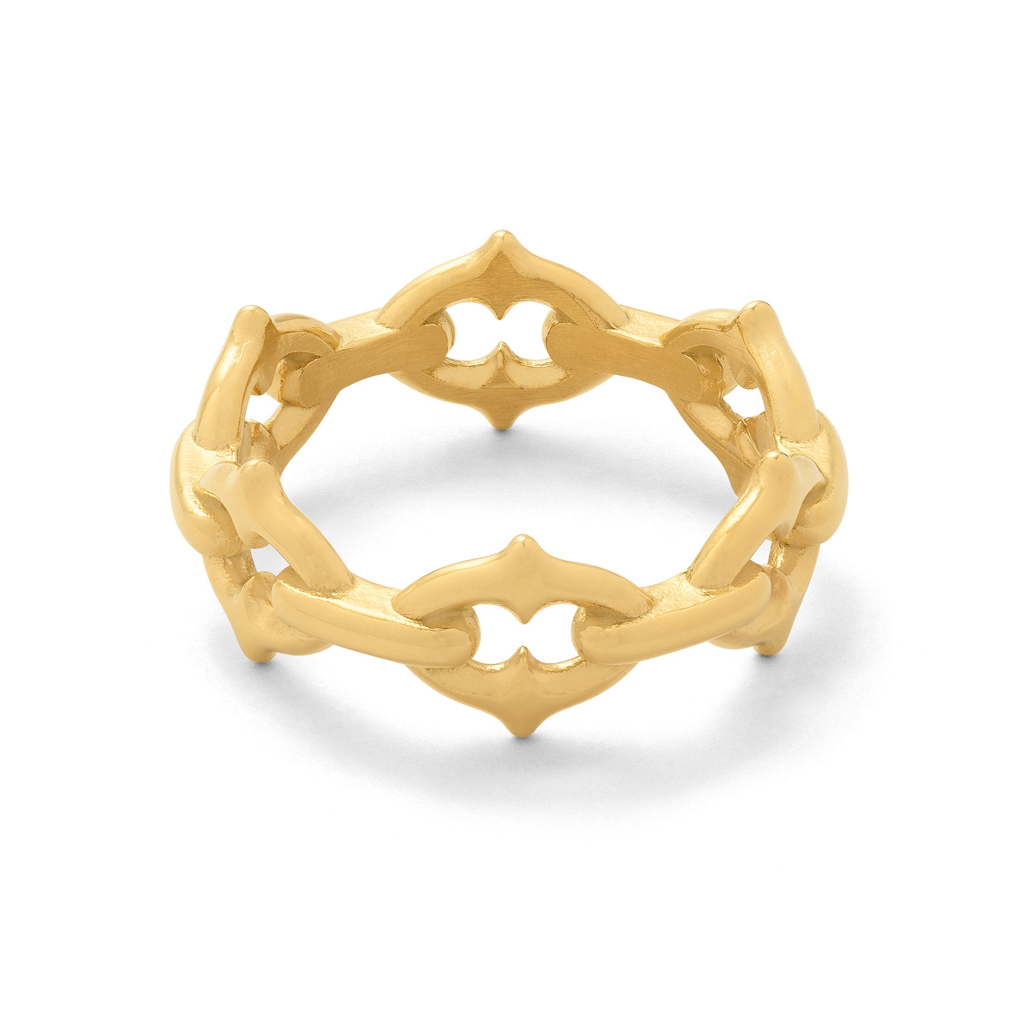 Statement Collective - "The Cathedral" Spiked Link Chain Ring (Gold)