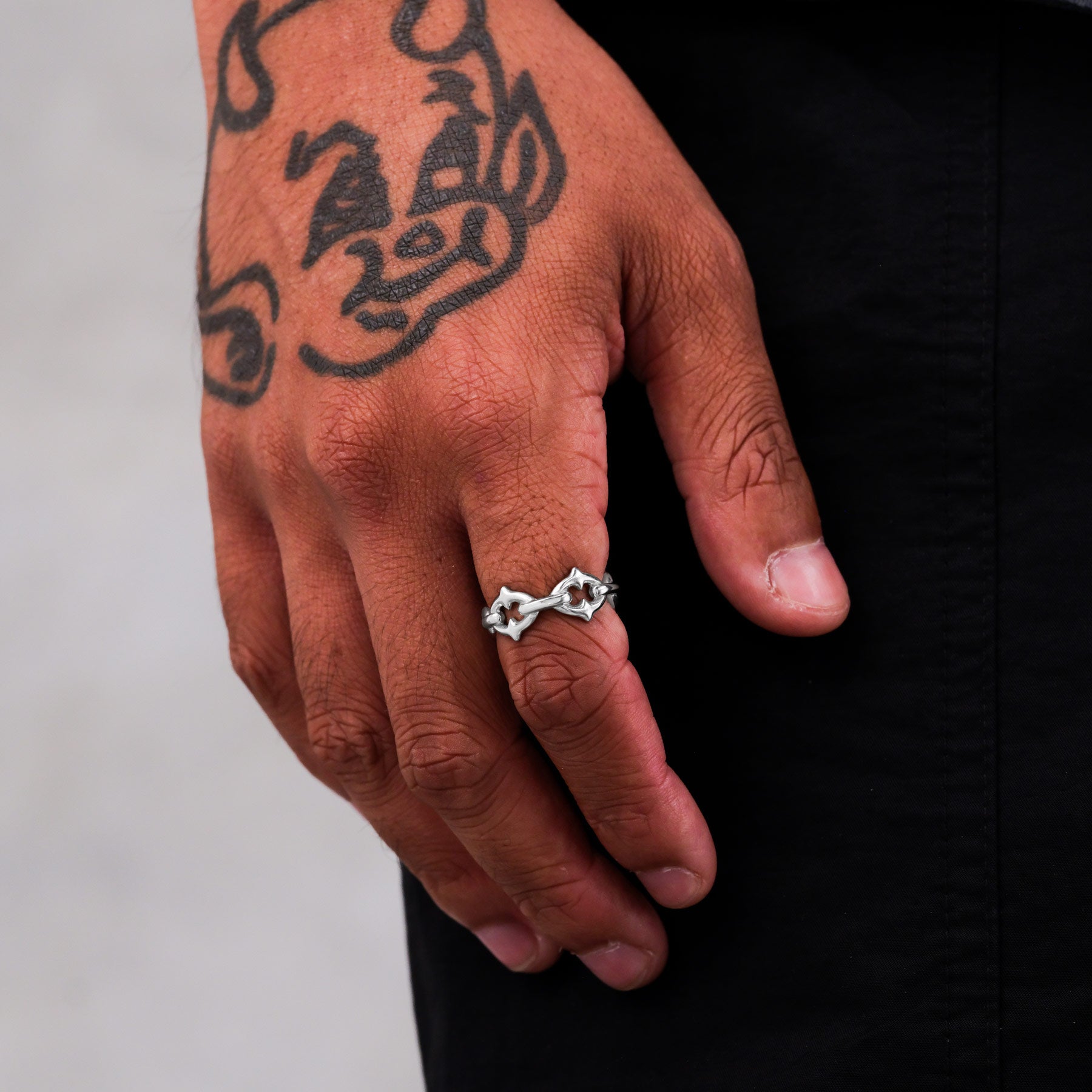 Statement Collective - "The Cathedral" Spiked Link Chain Ring