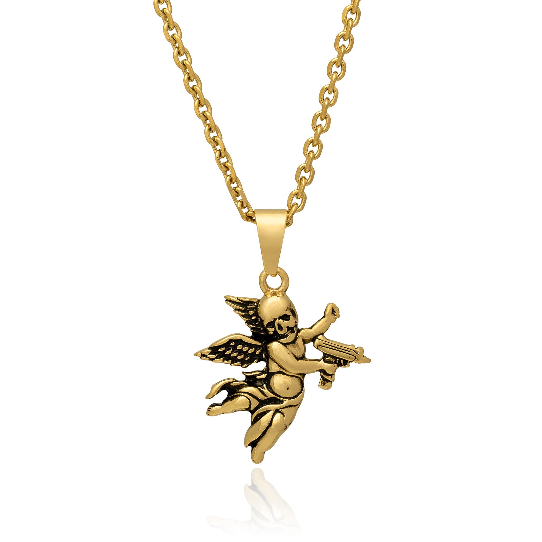 Statement Collective - Death's Cupid Pendant Necklace (Gold)