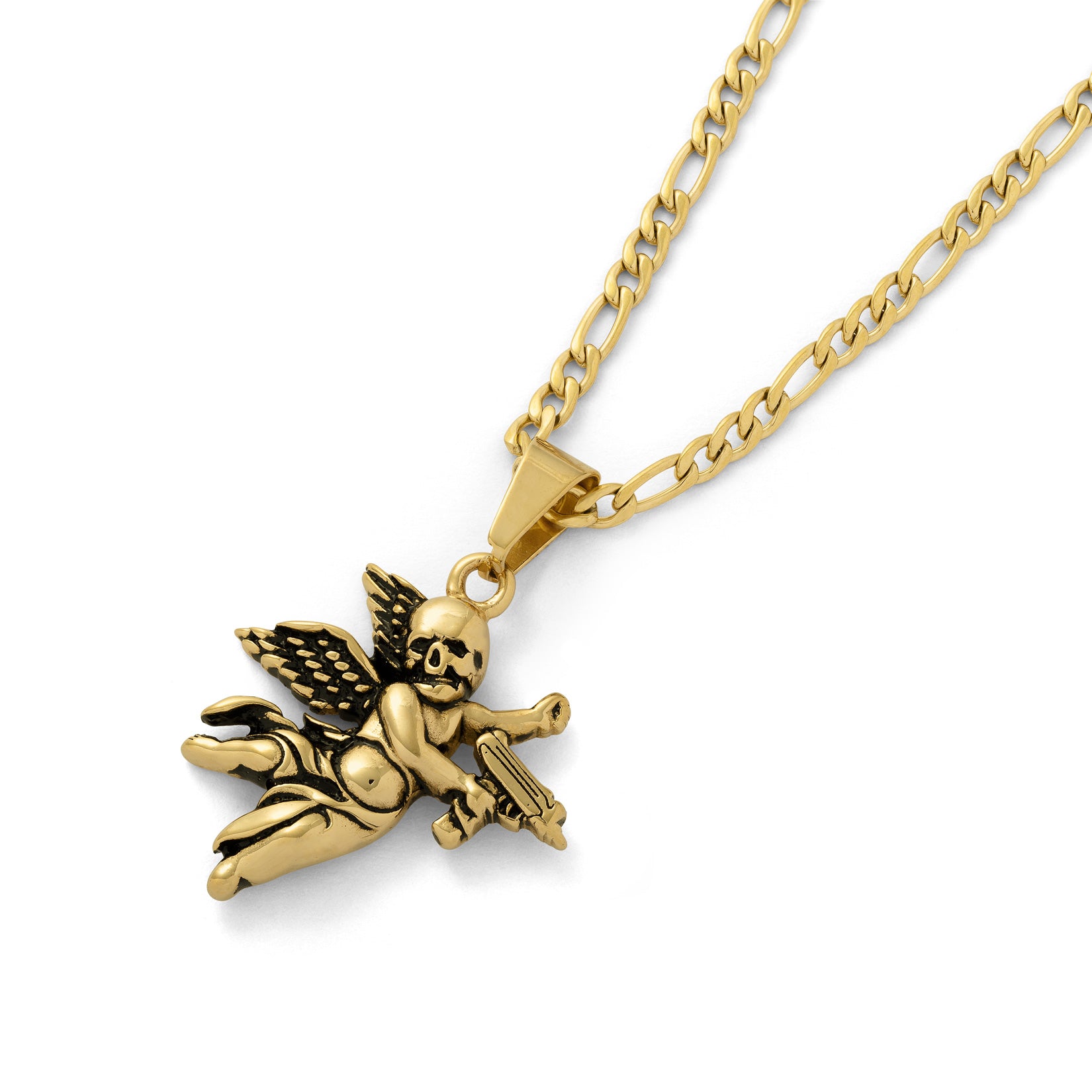 Statement Collective - Death's Cupid Pendant Necklace (Gold)
