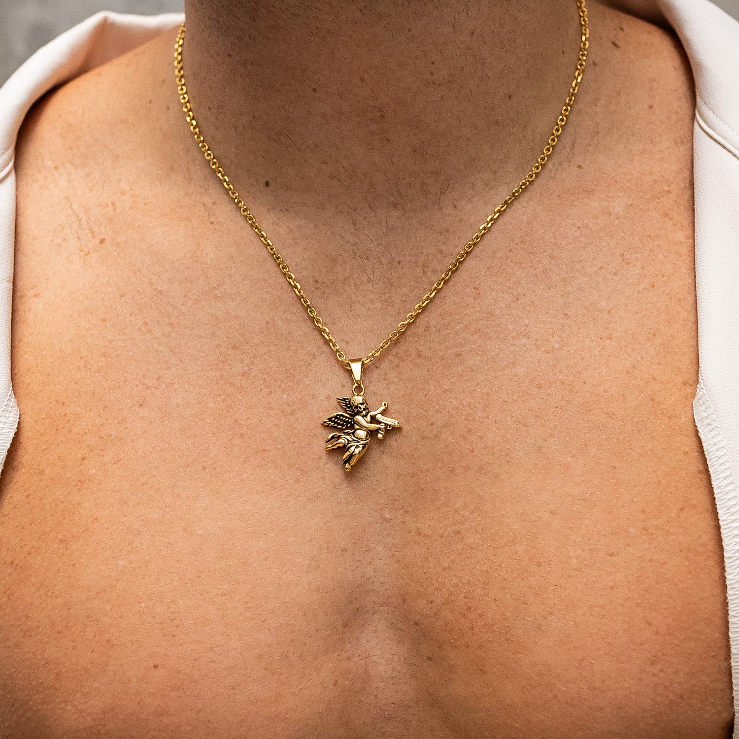 Statement Collective - Death's Cupid Pendant Necklace (Gold)