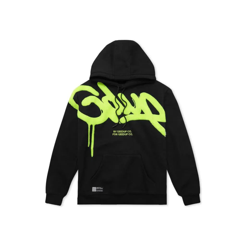 Geedup - Handstyle Hoodie (Black/Neon) – XCLSVE Brisbane