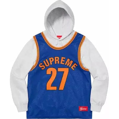 Supreme - Basketball Jersey Hoodie (Grey)