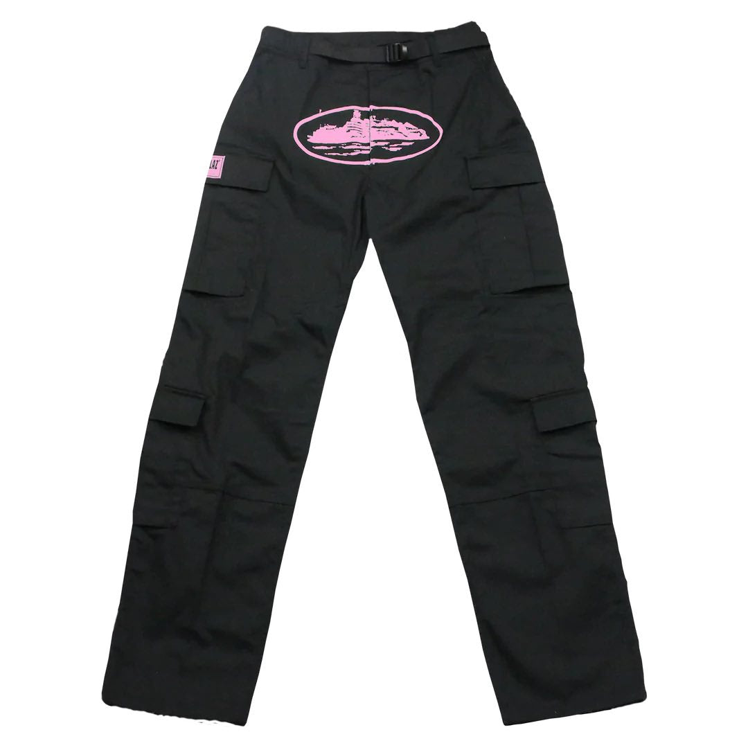 Corteiz - Guerillaz Cargo Pants (Black/Pink)