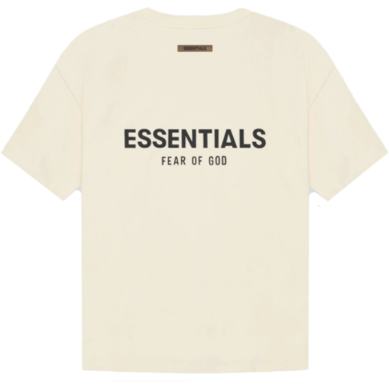 Essentials -  Back Logo Silicon Tee (Cream)