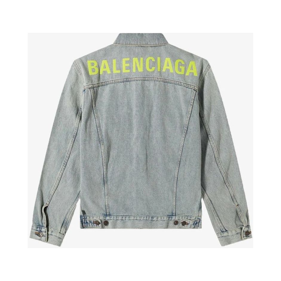 Balenciaga - Embroidered Back Logo Denim Jacket