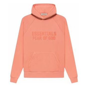 Essentials -  Front Logo Silicon Hoodie (Coral)
